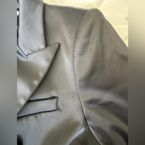 Veronica Beard Satin Dickey Blazer Black Size 4 - Picture 7 of 12